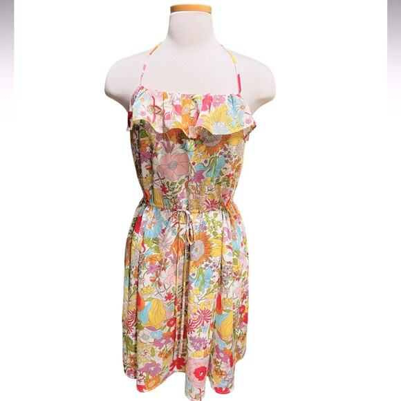 Liberty of London x Target Collab Retro Print Floral Halter Dress Size Large - Picture 2 of 8